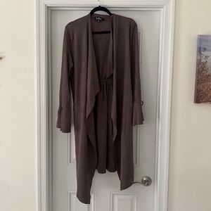 Suede mocha duster with cinched back size M